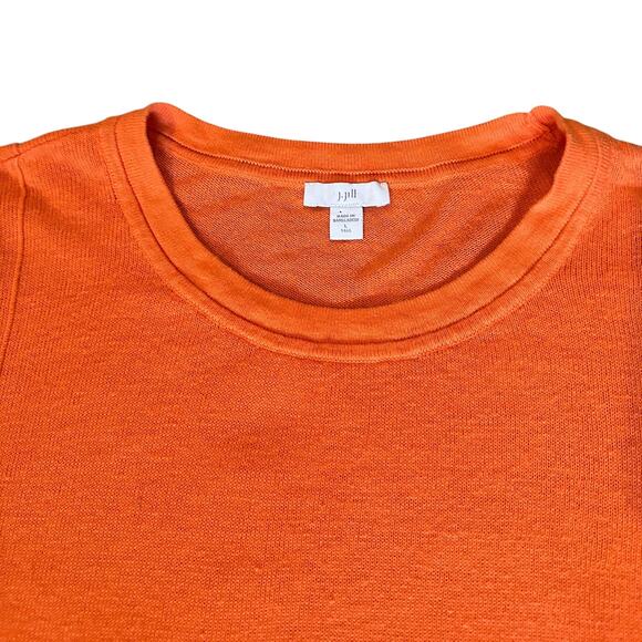 J. Jill Linen Orange Cotton ¾ Sleeve Tunic Top – Size L Tall CoastalGrandmother - Picture 3 of 7